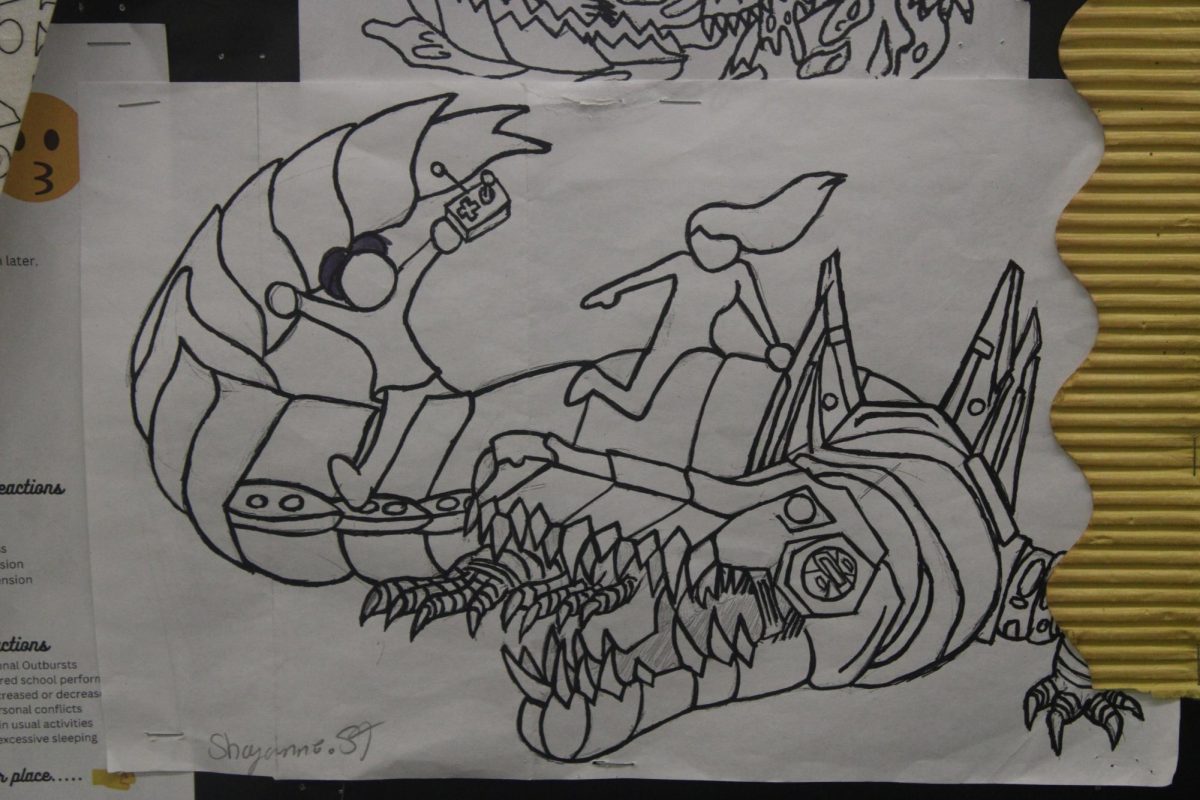 DRAGON JOYRIDE: This artistic artifact is one of the many sketches that Martinez liked enough to feature.