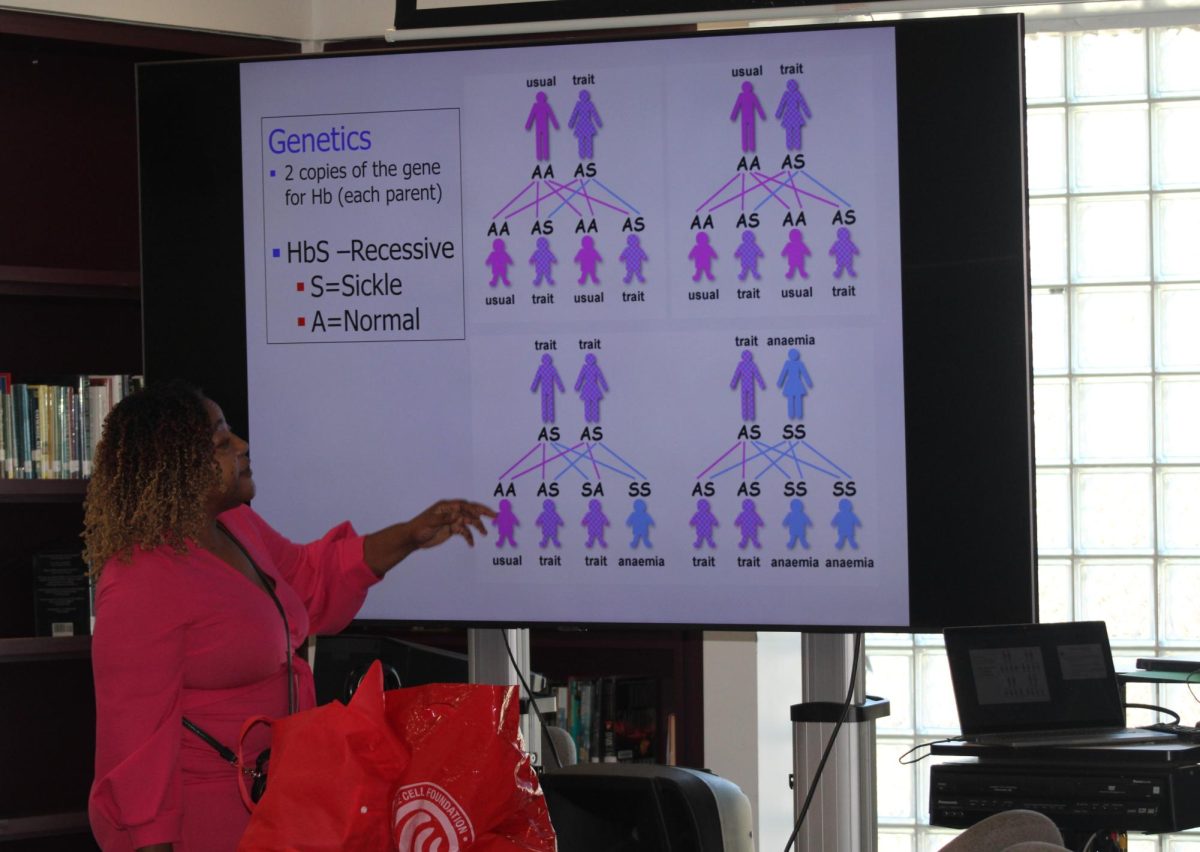 SIT AND LEARN: Martene Nelson, a sickle cell speaker, came on campus and educates the medical students about sickle cells. 