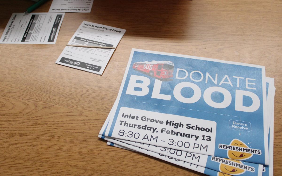 LIFESAVERS: The JPN (Junior Practical Nursing) students assisted students ages 16 and older on Feb. 7 in signing up for the blood drive that will take place Thursday, Feb. 13th.