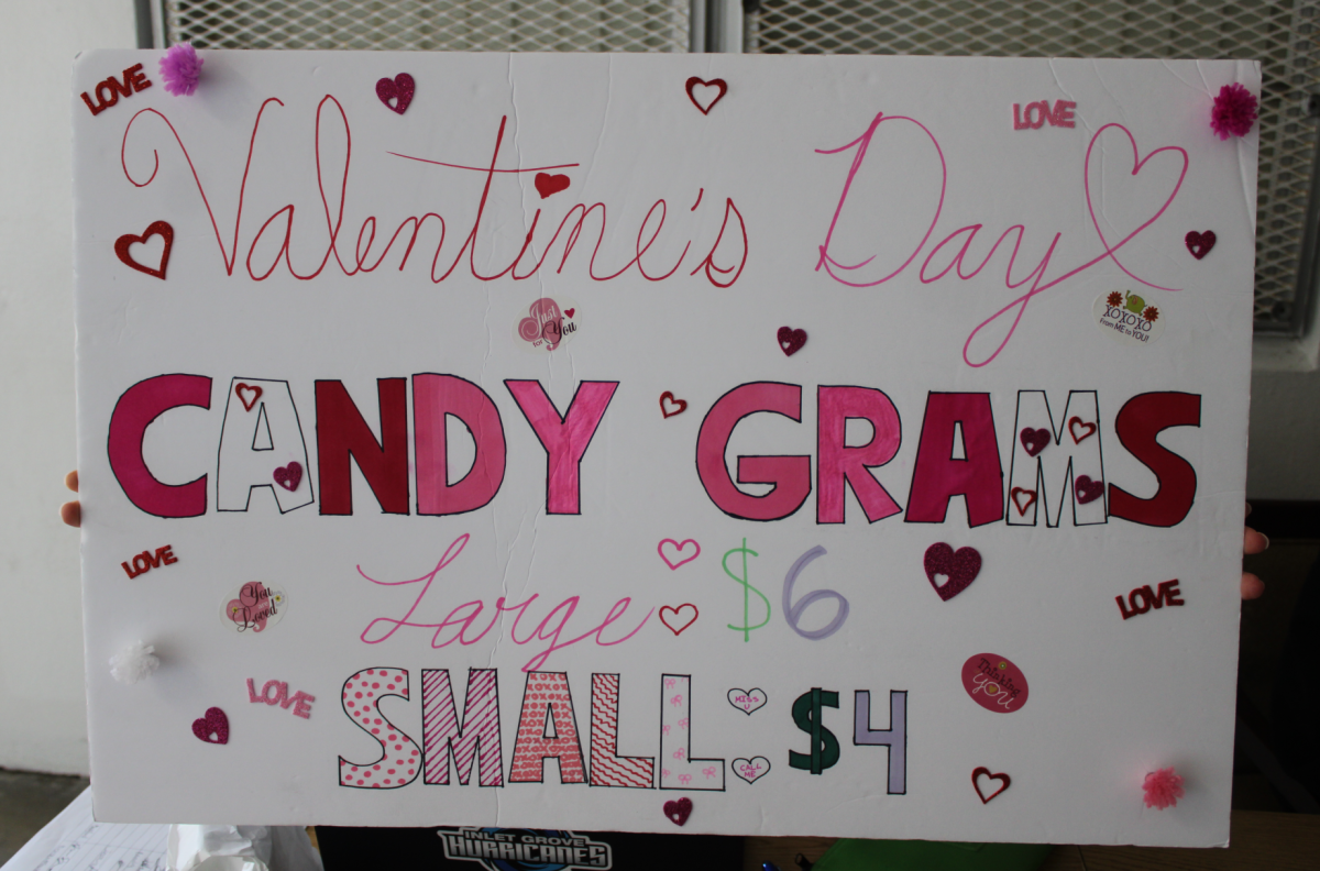 
FOR A SPECIAL SOMEONE: On Feb. 11, the Junior Class started selling confectionery bags for Valentine’s Day outside the cafeteria during lunch.