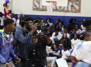 GLOW & RALLY: Students participated in the first pep rally of the year, which featured a glow-in-the-dark show, interactive games, and concluded with a performance by the drumline.
