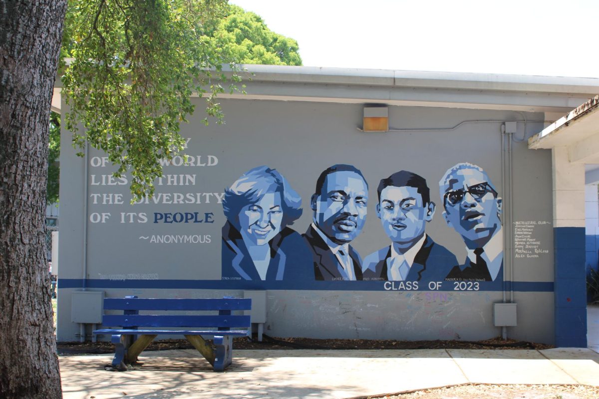 MEMORABLE: A mural celebrating diversity and leadership, painted as a gift to the school by Seniors from the Class of 2023 on the side of Building 2. 