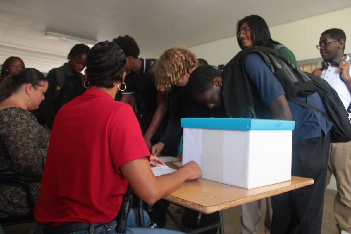 TOGETHER WE STAND: The Seniors voted during lunch for their class officers ready to make their voices count!
