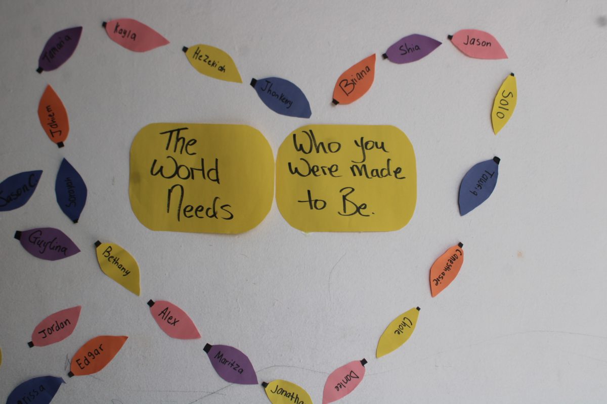 MOTIVATION: A heart that's filled with students names all over filled with inspiration.
