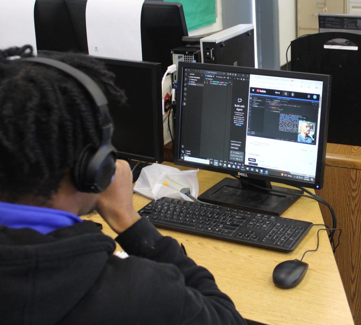 HARDWORK: Terry Louisdor learning the basics of web design.