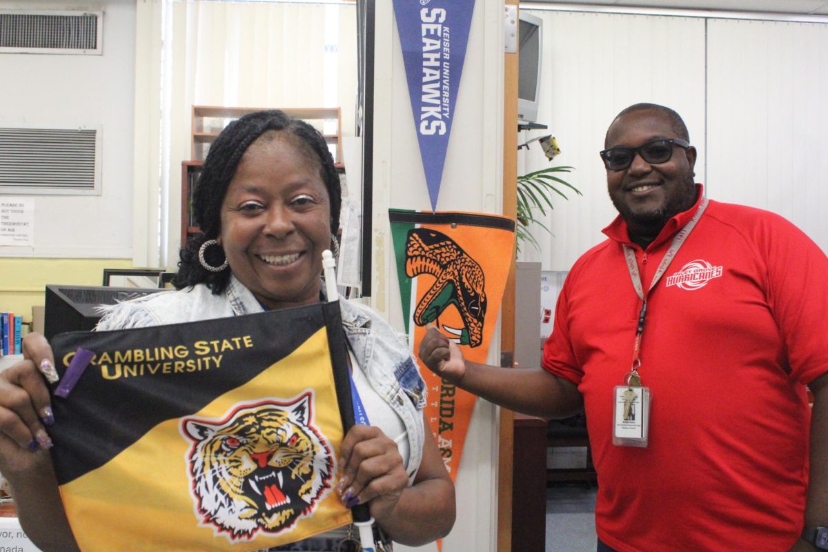 DIFFERENT CHOICES: Ms. Lambert (the one of the left) went to Grambling State University, which is famous for its football program and its African American STEM graduates. On the other hand, Mr. Baker went to Florida A&M, which is famous for their black graduates in the pharmacy, health science, and engineering programs.