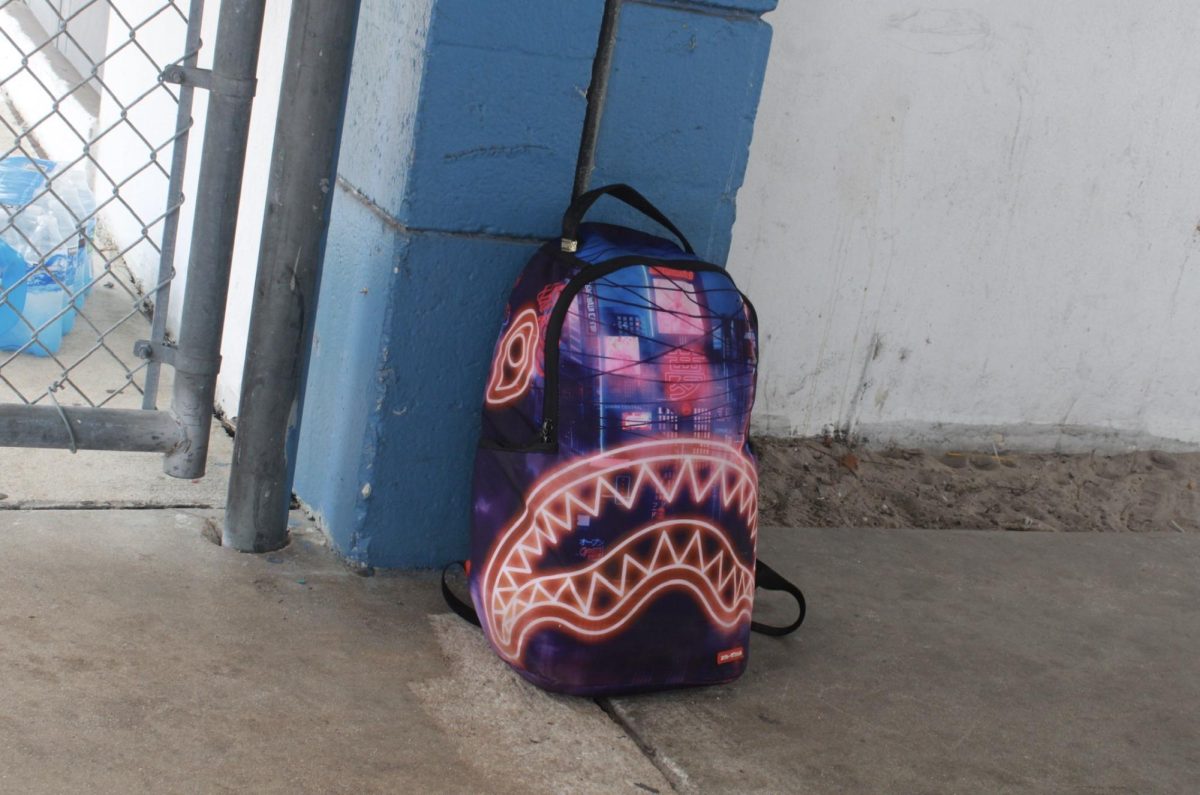 UNATTENDED: A bookbag sits alone by a wall, leaving students to wonder who abandoned their bag there.